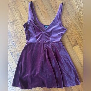 Express Velvet Dress in Deep Burgundy